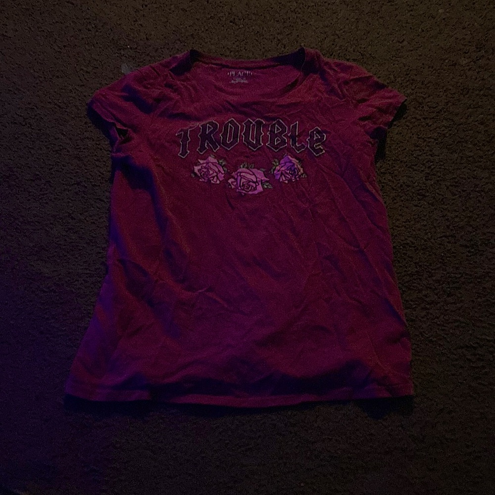 Burgundy ‘Trouble’ Kids Shirt